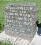Wilhelmine Friedericke Maria Marks Grave Marker