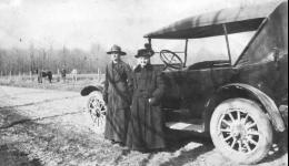 Frederike Thies Augustin and Friend with Automobile