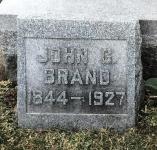 John G Brand Grave Marker