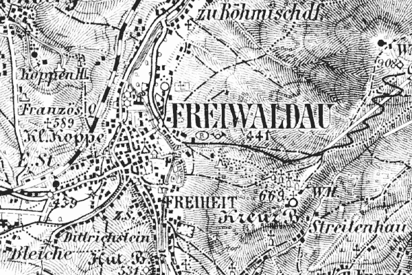 Map of Freiwaldau